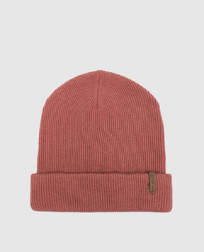 Brunello Cucinelli Children's pink cashmere hat with monil chain B12M10779A