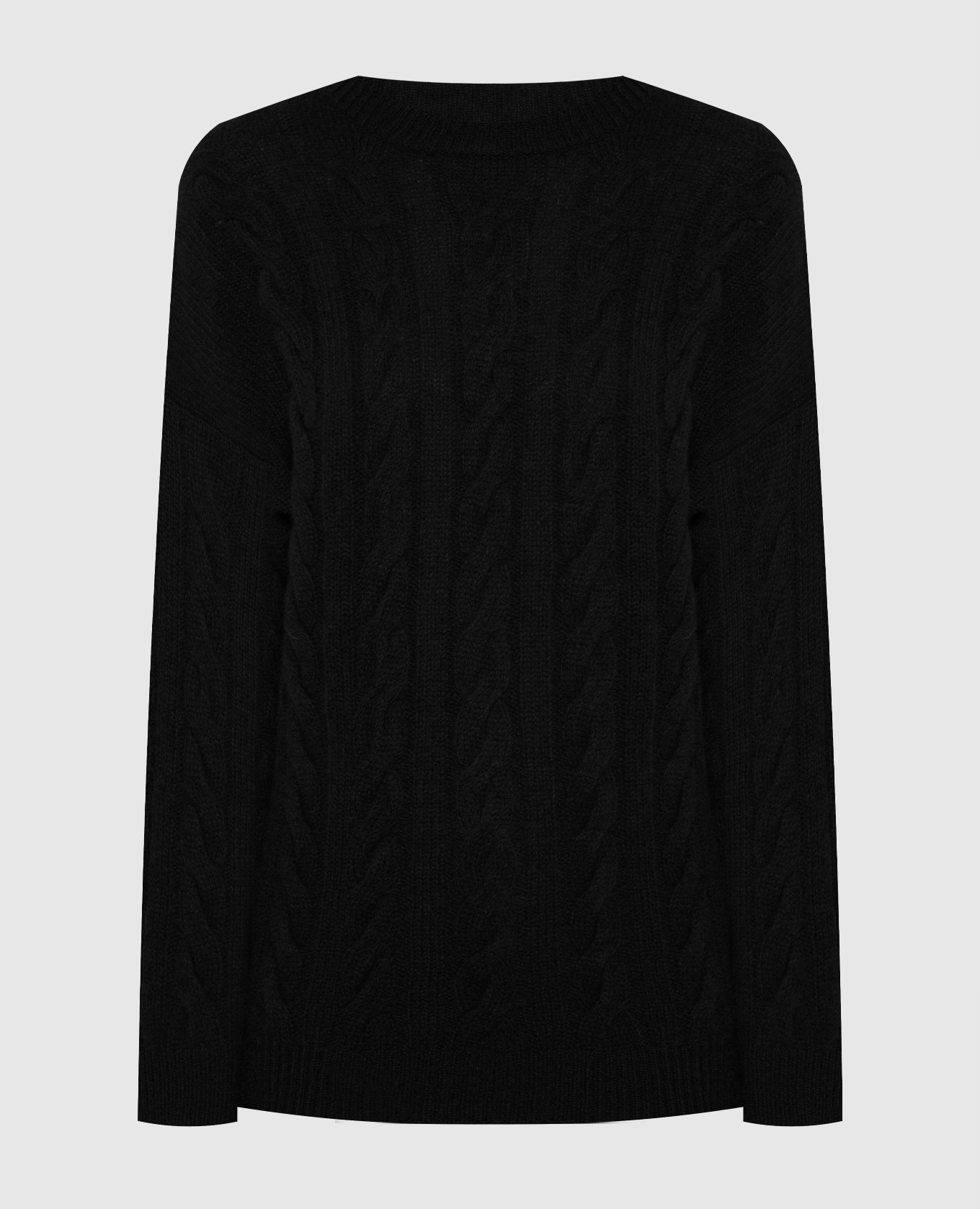 

Black sweater made of wool and cashmere in a textured pattern Solotre