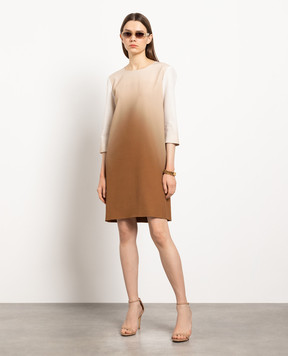 Ermanno Scervino A brown dress with a degraded effect D422Q388BZI