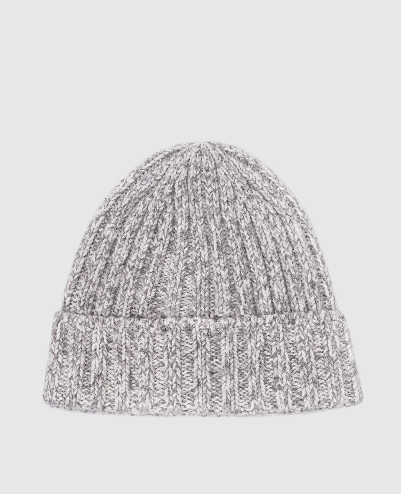 

Gray melange cashmere hat Brunello Cucinelli, Серый