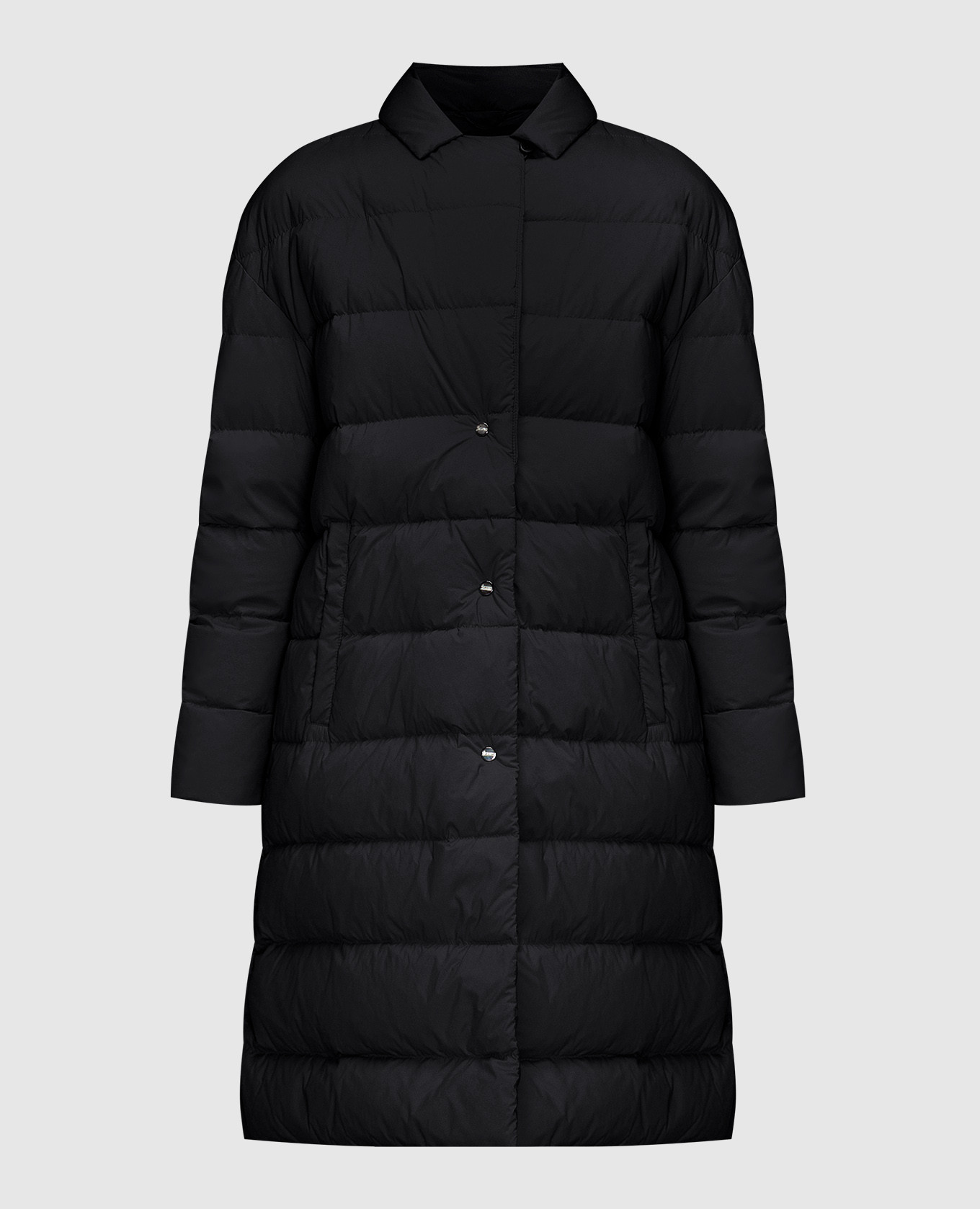

Black puffer jacket with metallic logo Herno