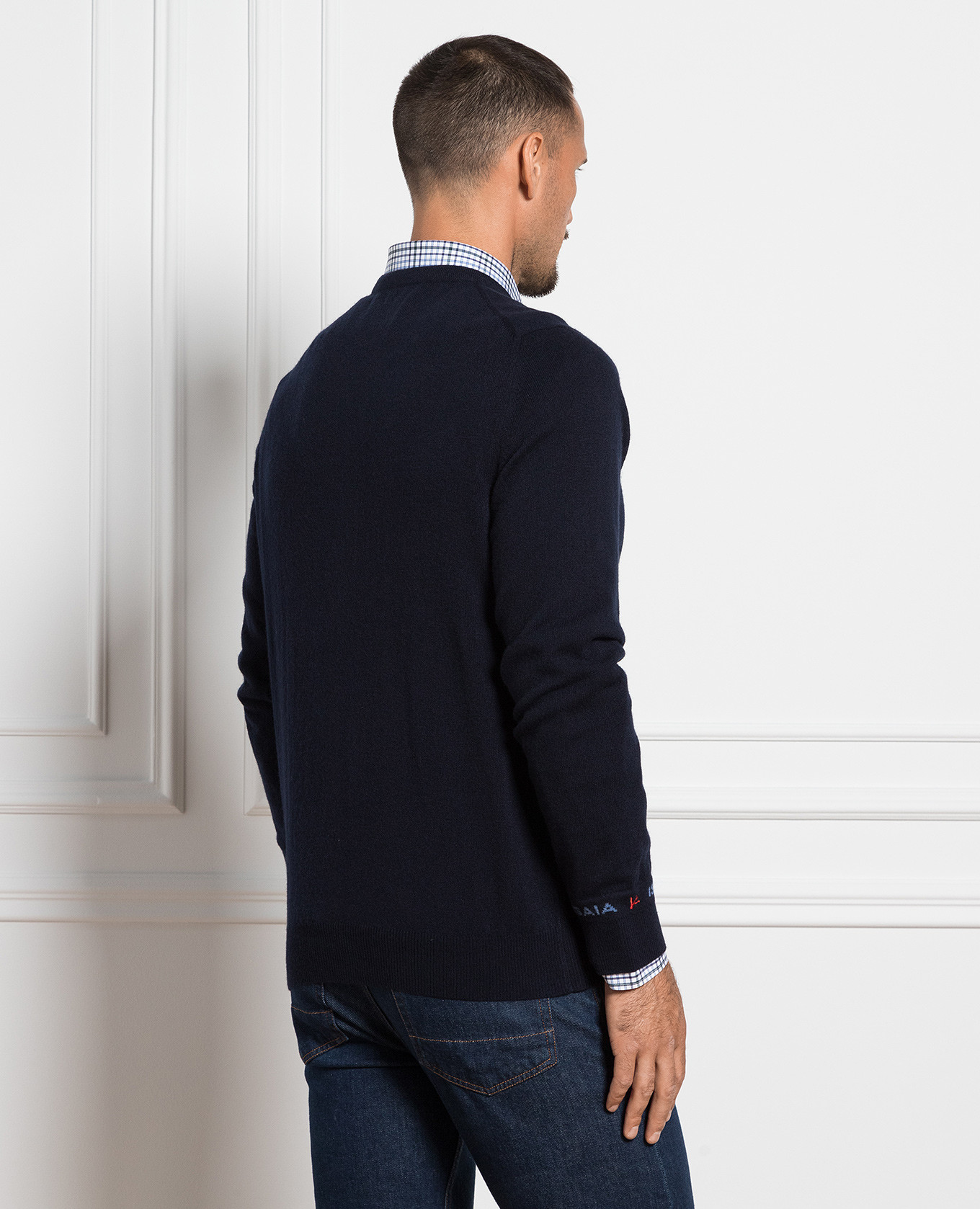 

Blue logo cashmere jumper ISAIA