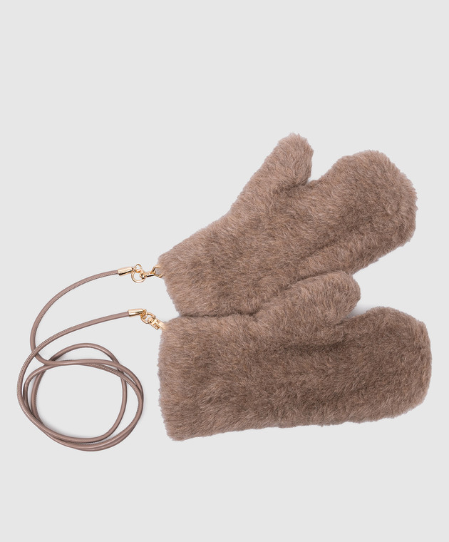 Max Mara - Brown Ombrato mittens made of alpaca, cashmere