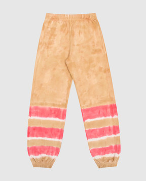 Palm Angels Children's brown joggers with a tie-dye effect PGCH001S23FLE001