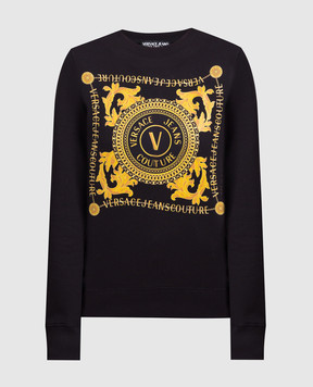 Versace Jeans Couture Black sweatshirt with logo print 75HAIF07CF01F