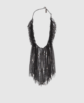 Peserico Black necklace with crystals E35358C009955