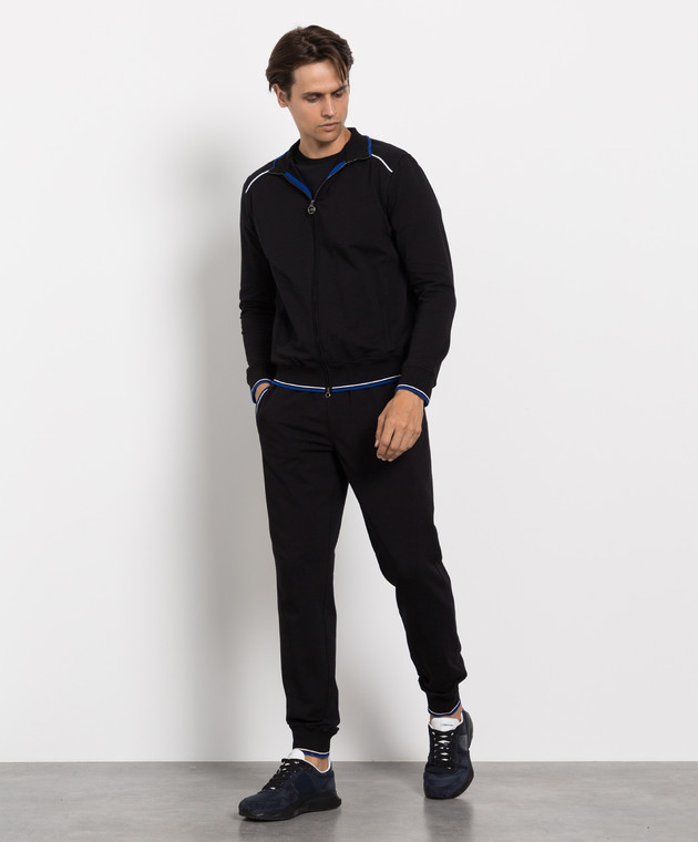 Stefano Ricci Black tracksuit with logo embroidery K919020P3PT2210191903 buy with Czech Republic delivery at Symbol