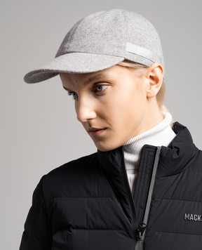 Borsalino Gray cashmere cap with logo 13373EWS