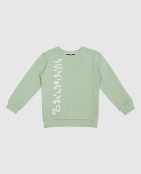 Balmain Children's green sweatshirt with a logo BT4P10Z0001