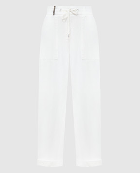 Peserico White pants with lapels P04892L1