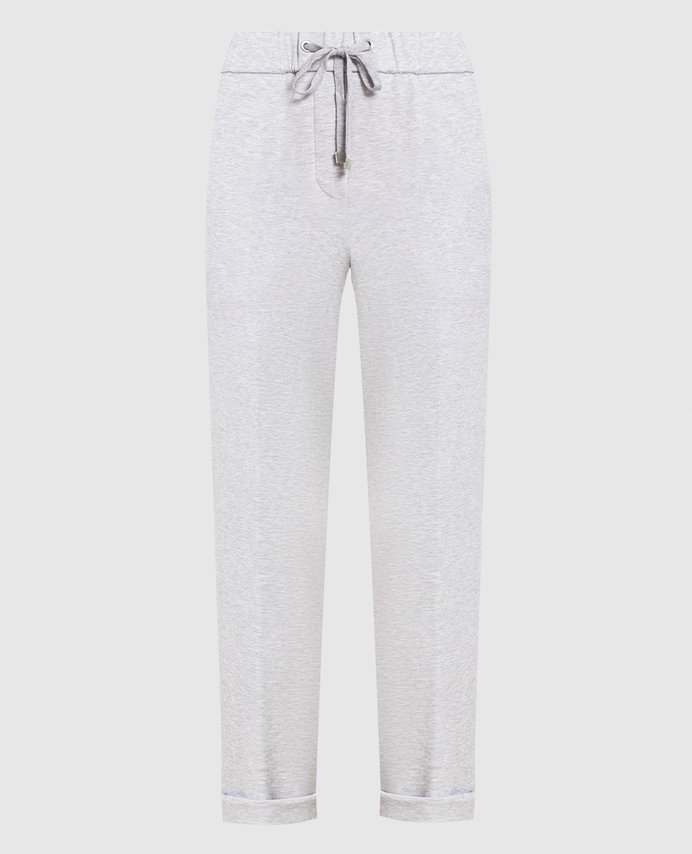 Gray melange sweatpants with stripes peserico