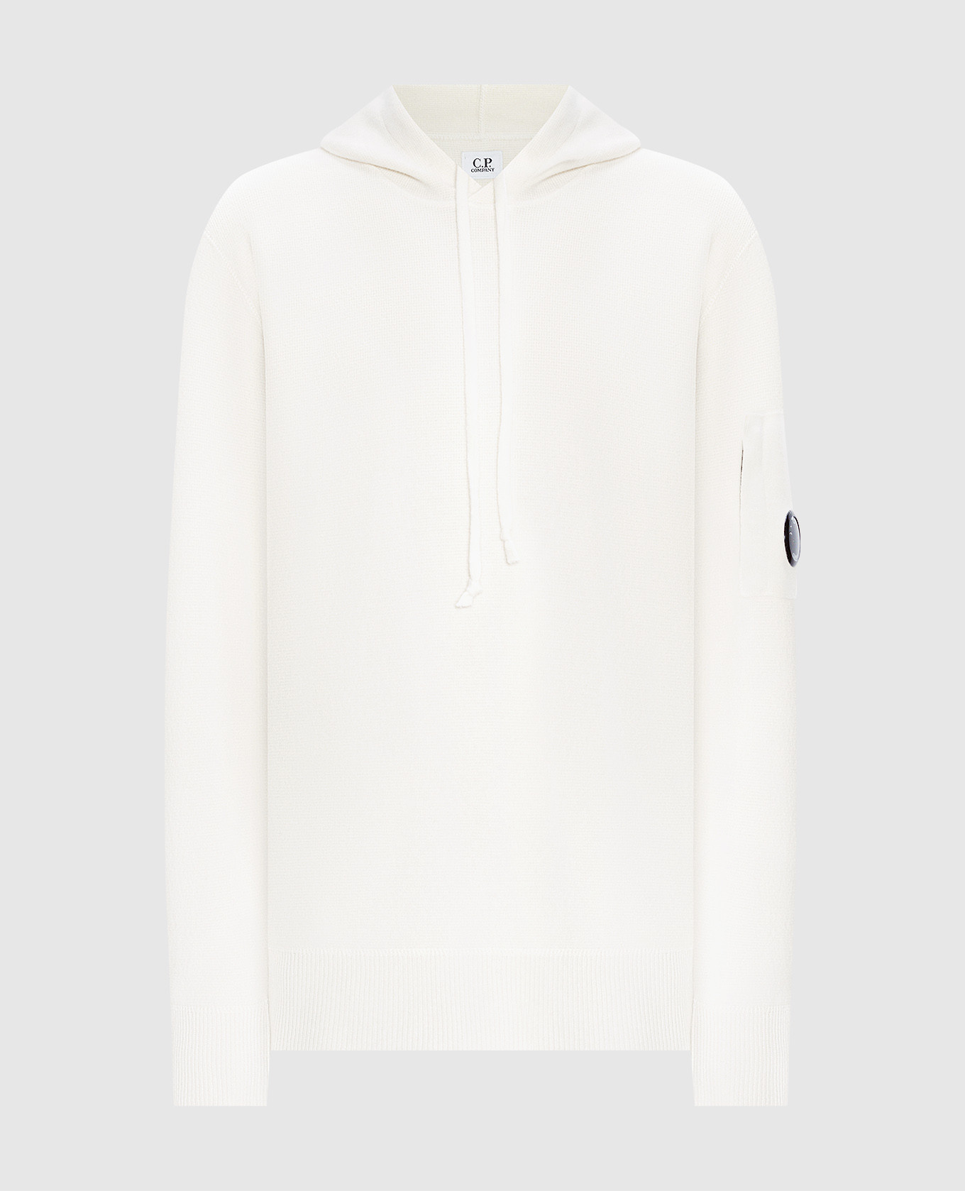

White hoodie with logo C.P. Company
