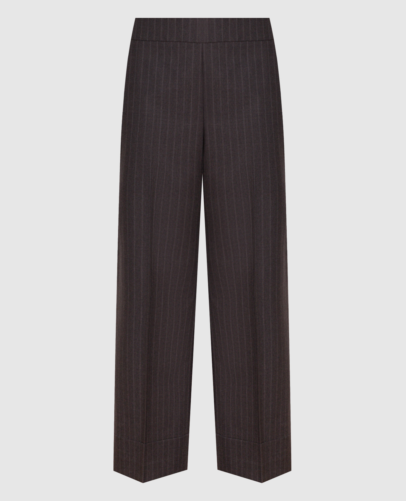 

Gray striped wool trousers Peserico, Серый