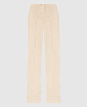 Twinset Beige flared pants with logo 231TT2763