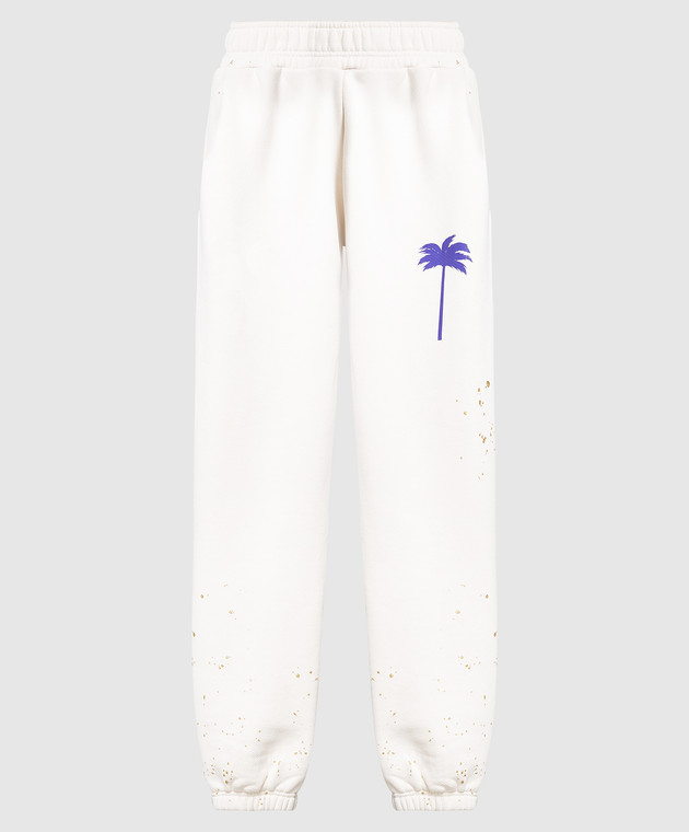 Palm Angels - White PXP joggers with PALM TREE print