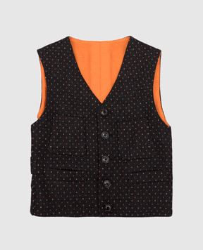 Stefano Ricci Children's black vest made of wool with peas Y1E0101000W806