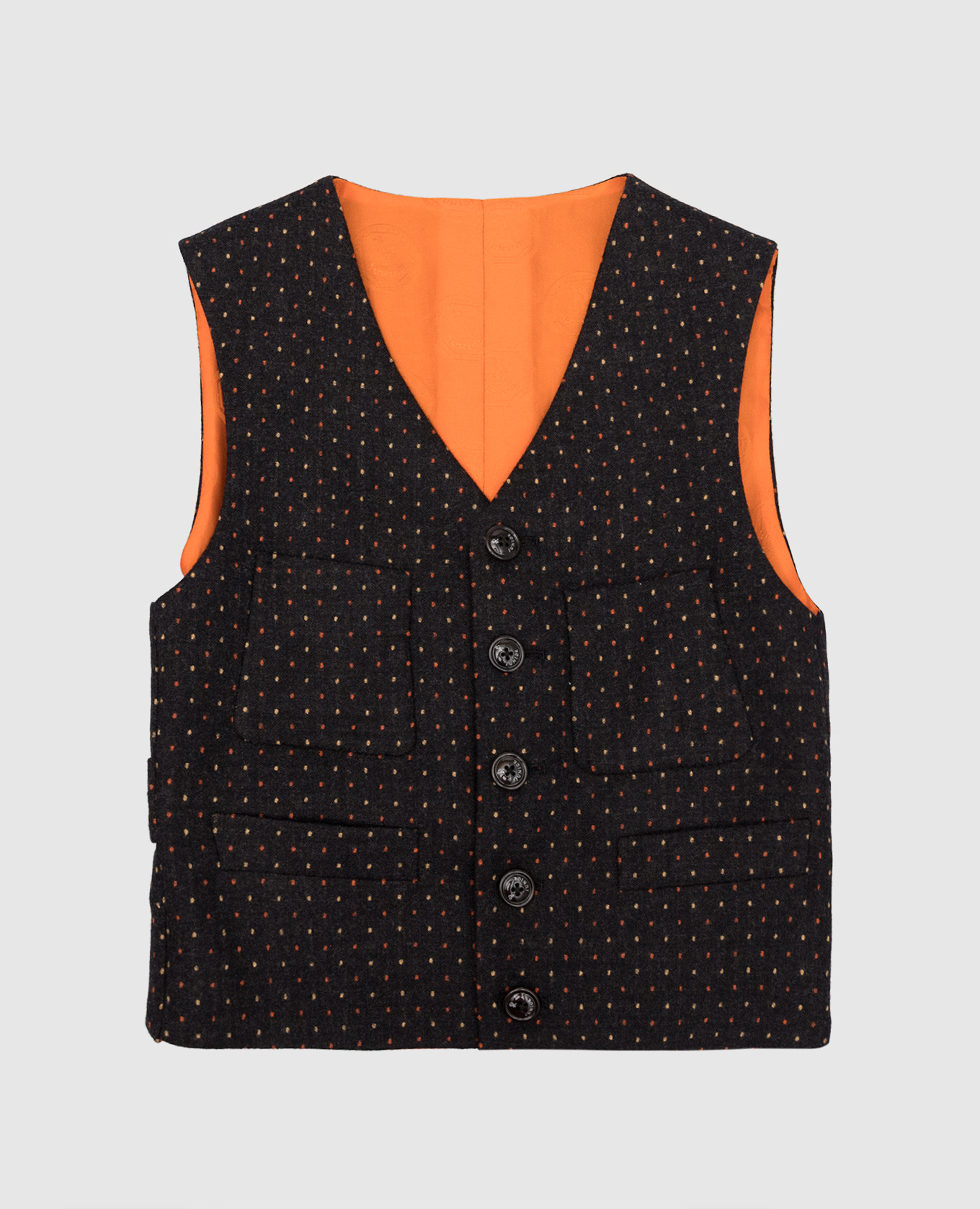 

Children's black vest made of wool with peas Stefano Ricci