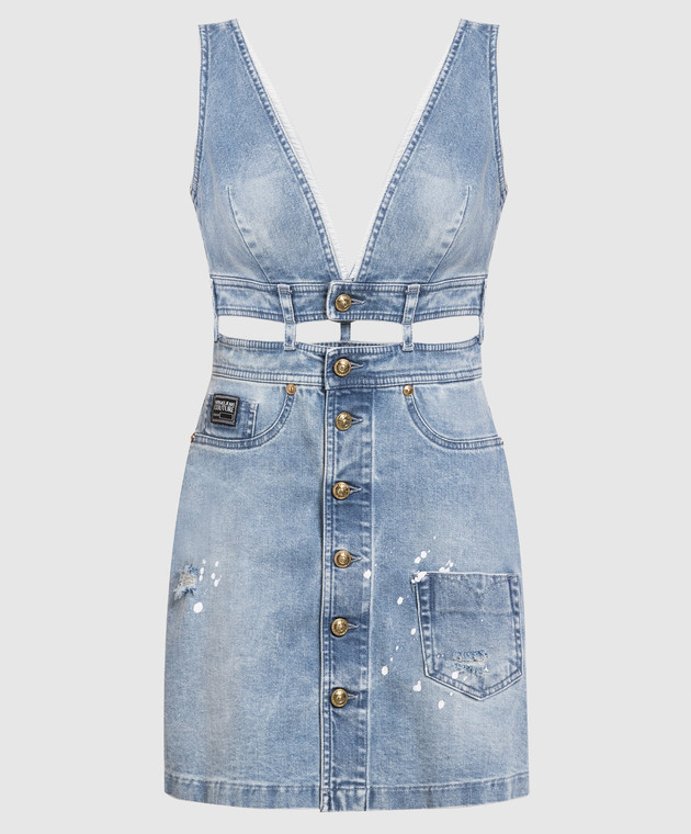 Versace Jeans Couture - Blue denim dress with a distressed effect  74HAO953DW042L14 - shop with European delivery at Symbol