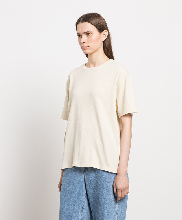 Khaite - Beige MAE t-shirt with logo patch 2196138W138