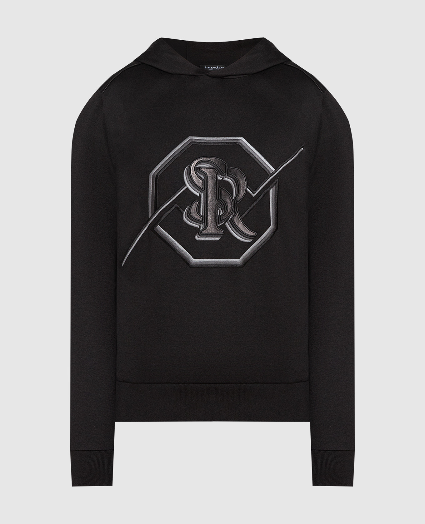 

Black hoodie with logo Stefano Ricci, Черный