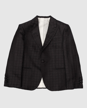 Stefano Ricci Children's black patterned silk jacket Y1RF731000HC4718
