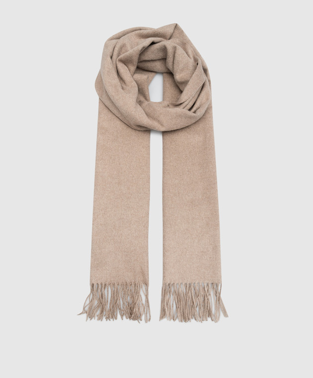 BRUNELLO CUCINELLI ストール ベージュ系 Brunello Cucinelli - Beige stole made of silk with a monil chain