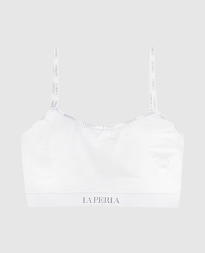 LA PERLA Children's white top with logo 51339814