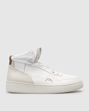 A Cold Wall Luol white leather high top with logo ACWUF092A