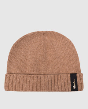 Borsalino Brown cashmere hat with logo 13354EWS