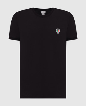 Dolce&Gabbana Black T-shirt with logo embroidery M8C03JFUECG