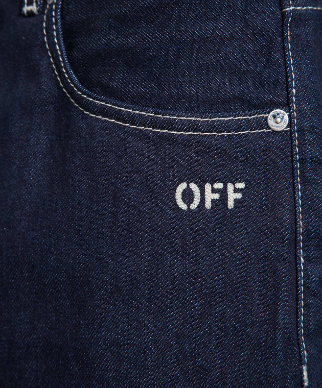 Off-White - Blue jeans with logo OMYA180F23DEN001 - shop with 