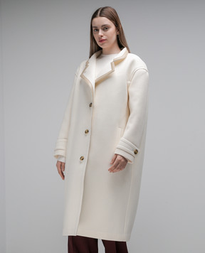 Yves Salomon White coat made of wool 24WYM04309LVFC