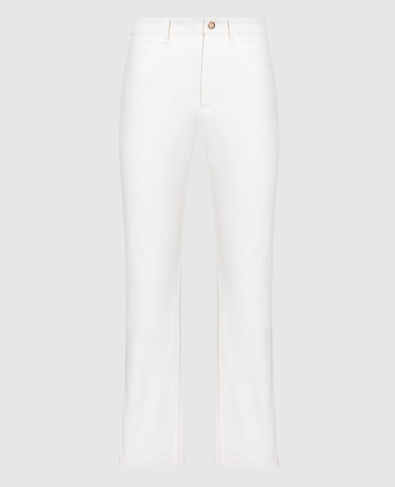 

White jeans with logo embossing Fendi