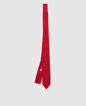 Stefano Ricci Children's red silk tie with logo embroidery YCRM1600SETA