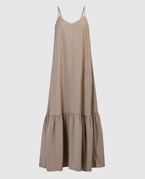 Peserico Brown dress with monil chain S0202001509