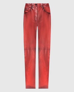 Dolce&Gabbana Red leather pants with a gradient effect FTB5ZLHULNE