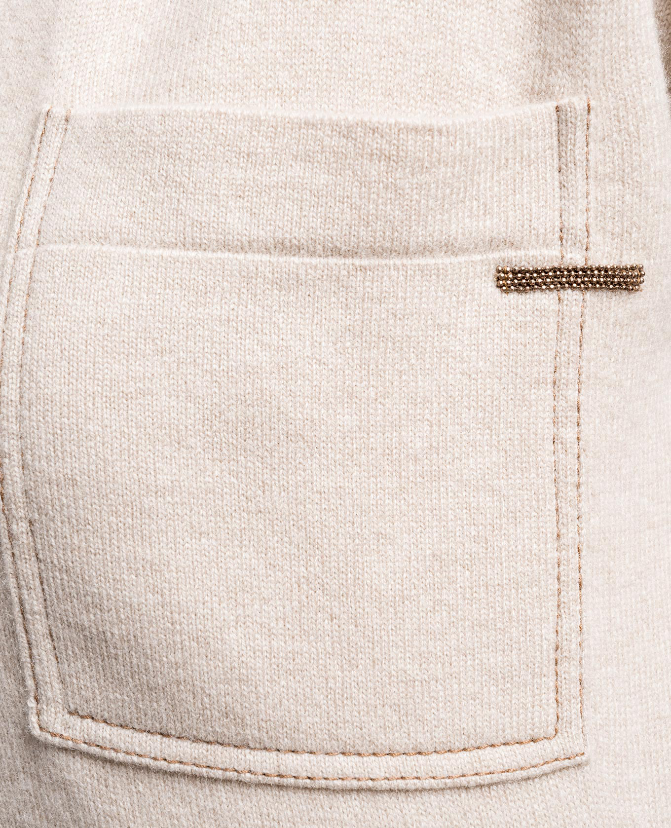 

Beige cashmere pullover with monil chain Brunello Cucinelli