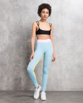 Palm Angels Blue Miami logo leggings PWVG020S23FAB003