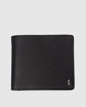 Serapian Black leather purse with metal monogram SRCACMSL623911K001