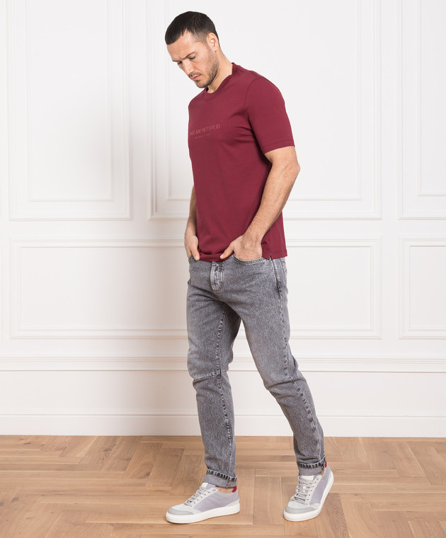 Brunello Cucinelli - Maroon t-shirt with Dream out loud print