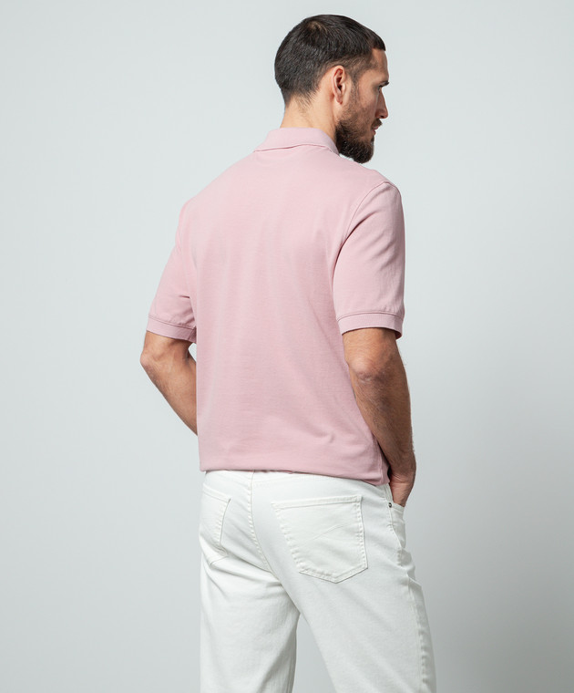 Brunello Cucinelli - Pink polo shirt with logo print