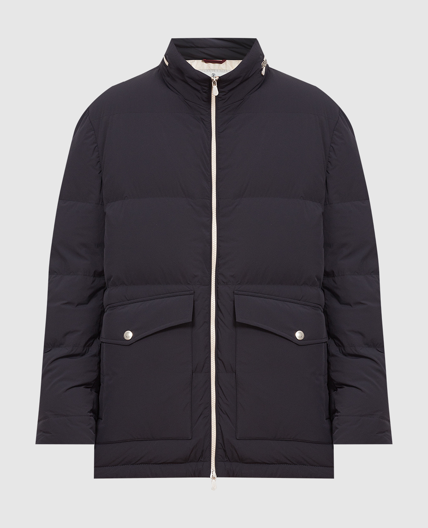 

Navy blue down jacket Brunello Cucinelli, Синий