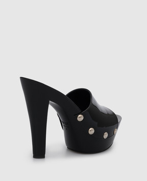 Paris Texas Black patent leather Consuelo studded mules PX975XVN01