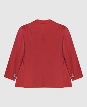 Stefano Ricci Children's red wool blazer with logo embroidery Y1RF376R00HC2975