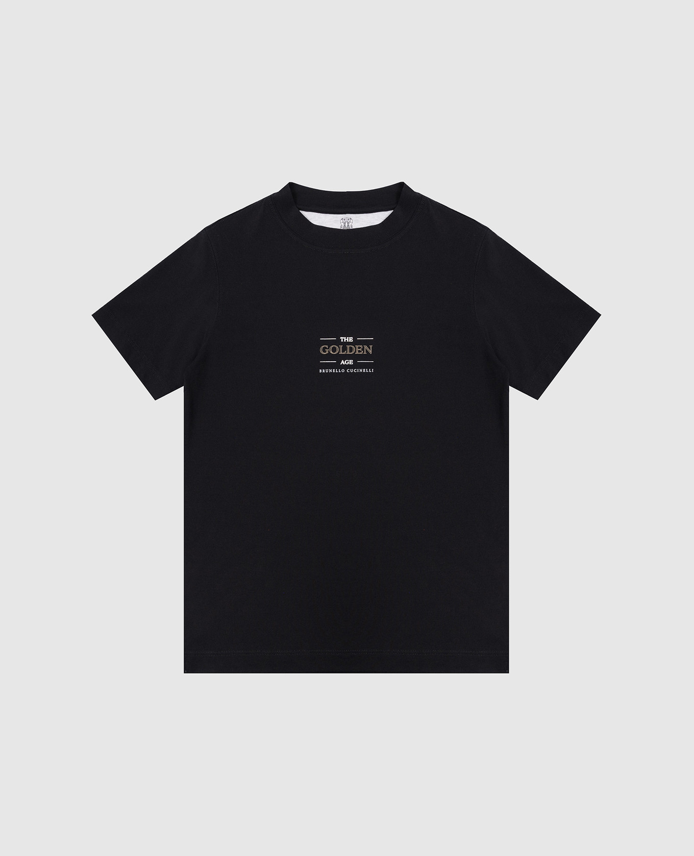Children's black t-shirt with beach club print brunello cucinelli