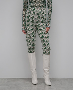 Casablanca White skinny pants with a logo pattern WF23TR16001