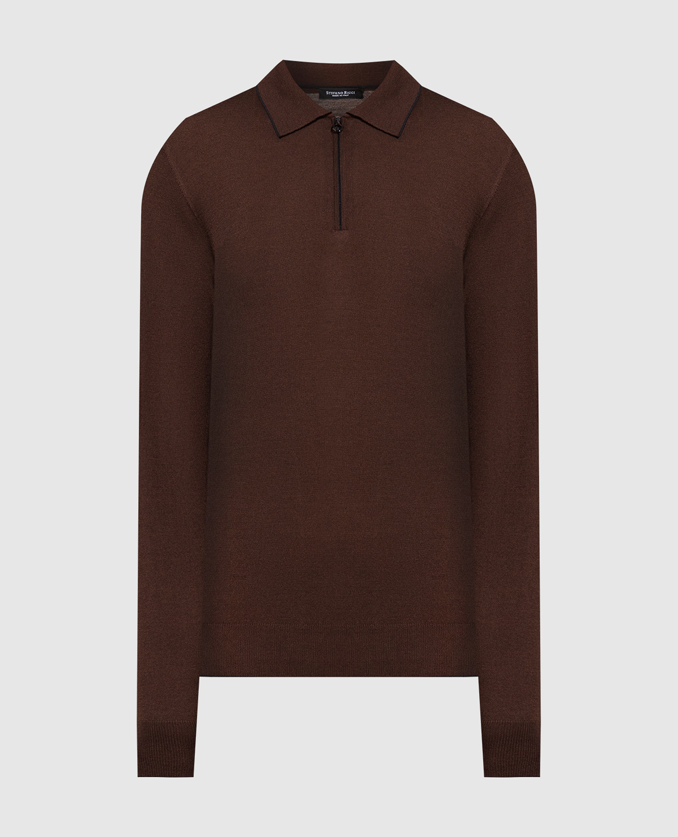 

Brown wool, silk and cashmere polo shirt Stefano Ricci