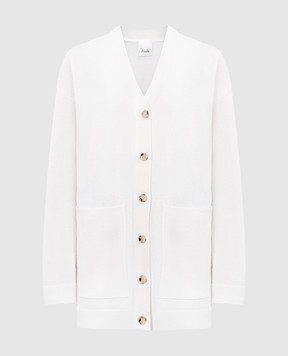 Allude White wool and cashmere cardigan 23517040