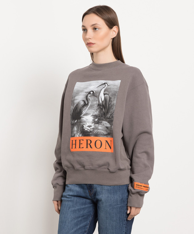 Heron Preston Gray sweatshirt with branded print HWBA014S23JER006 buy with Luxembourg delivery at Symbol