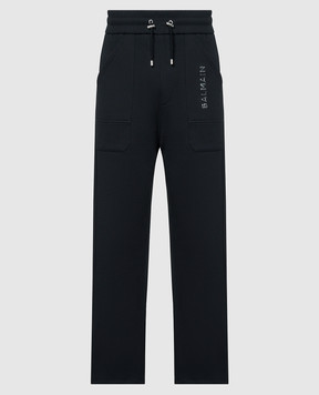 Balmain Black sweatpants with textured logo CH1OB214BC61